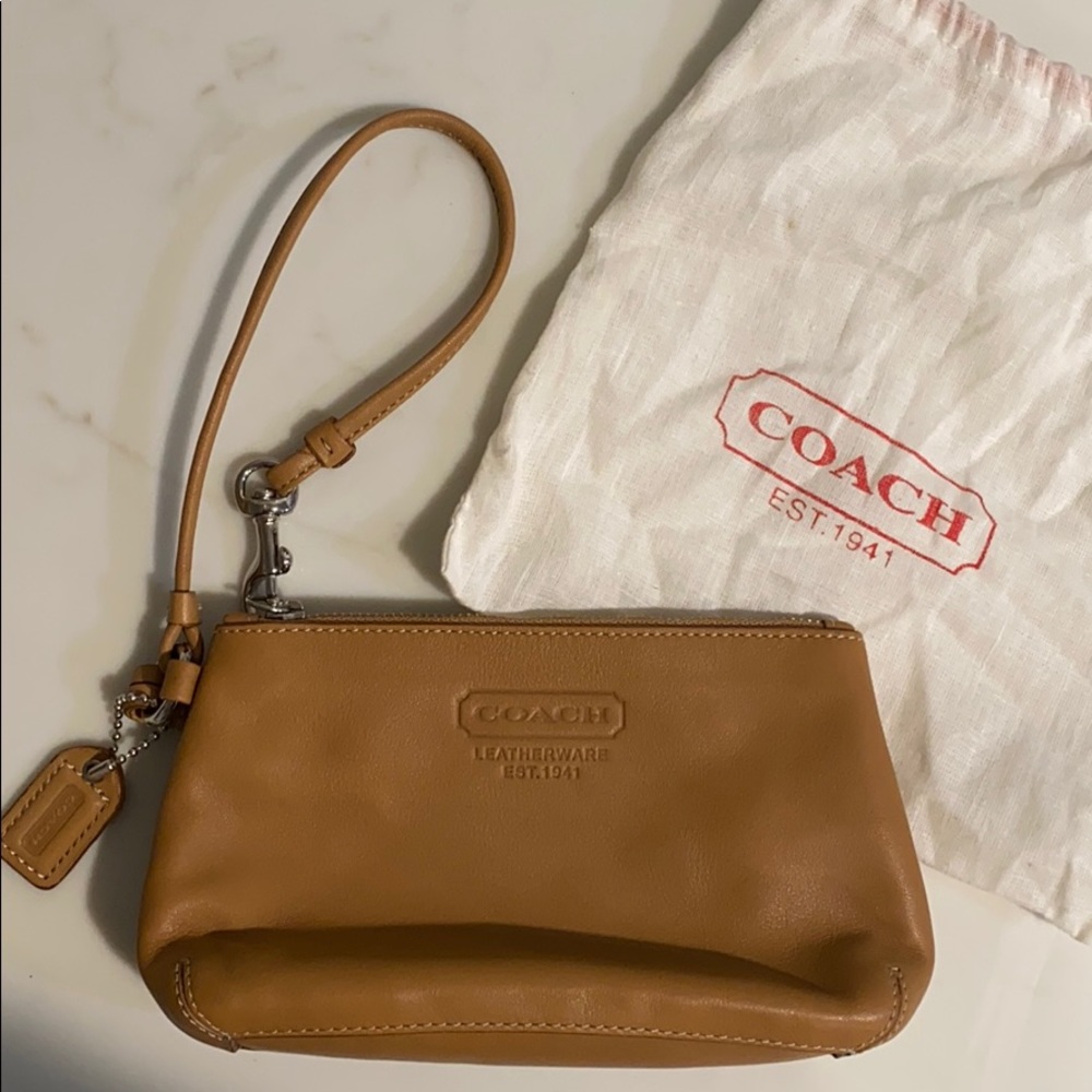 Vintage Coach Tan Wristlet